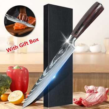 Coltelli da cucina giapponesi Coltello da cucina tedesco in acciaio inossidabile da 8 pollici Coltello da barba affilato Coltello da sushi per regalo di compleanno 1