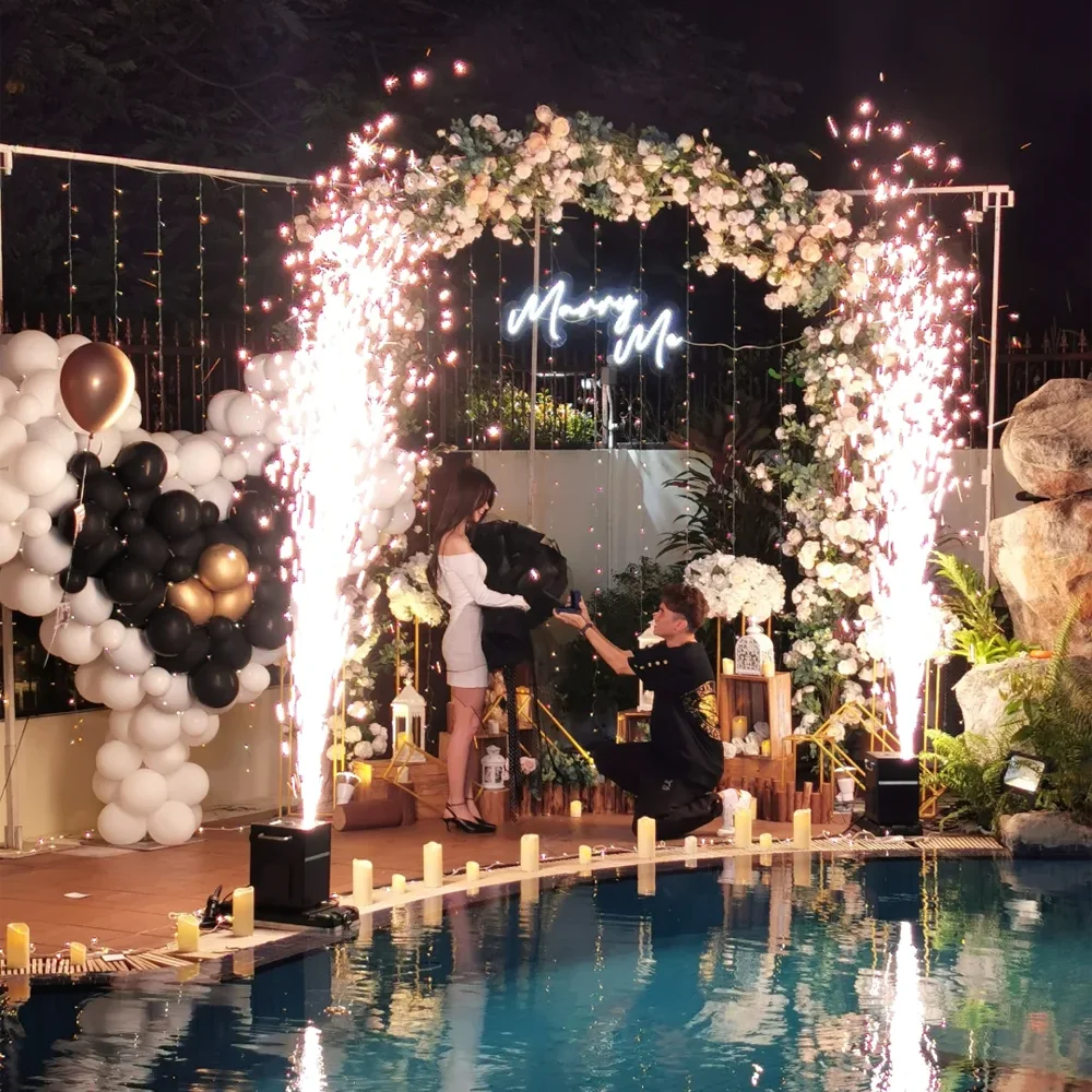 500/700W Cold Spark Fireworks Machine DMX Remote Control Stage Effect Firework Machine for Wedding Party Event