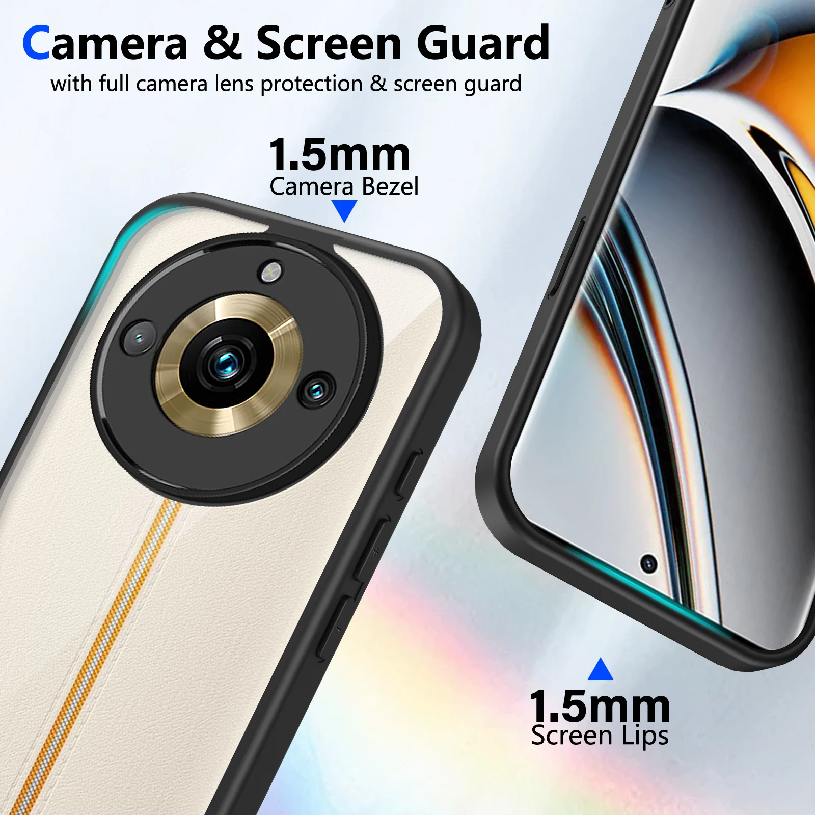 Clear Protective Phone Case with Camera Lens Protection
