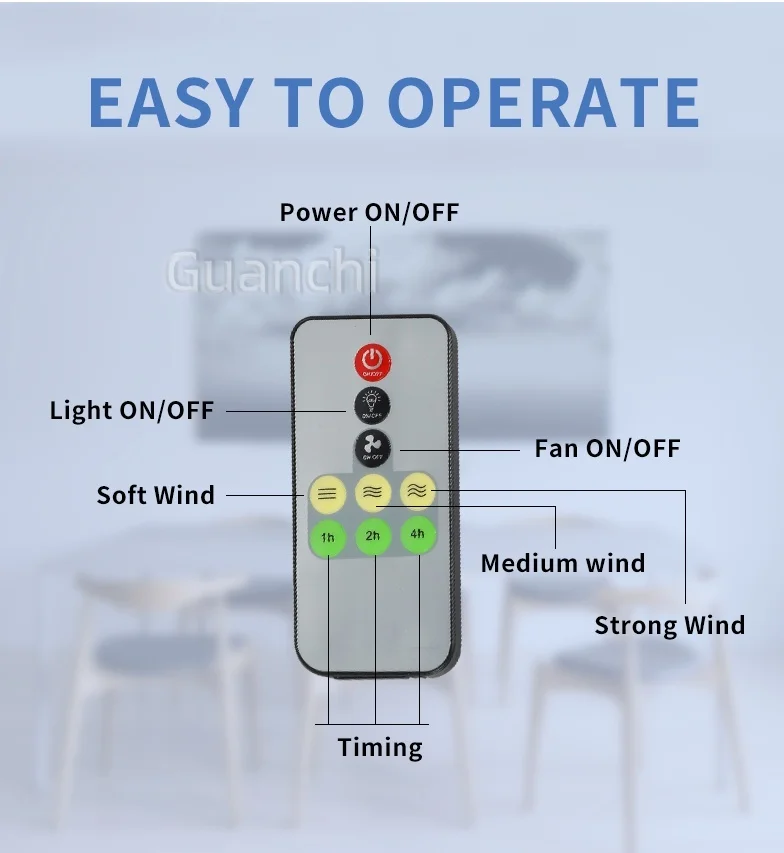DIY LED 40W Ceiling Fan Light E27 with Remote Dimming Function Suitable for Living Room Study Home Use