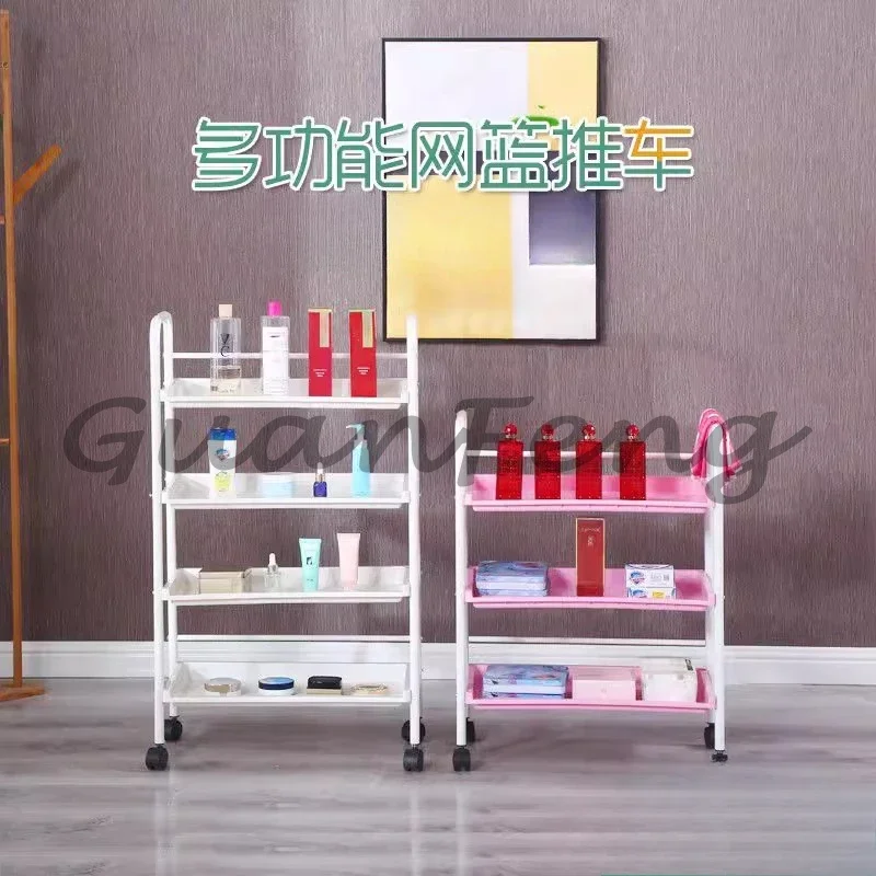 Modern Simple Hair Salon Trolleys Beauty Salon Special Instrument Small Shelf Home Living Room Shelf Nail Tool Storage Trolley