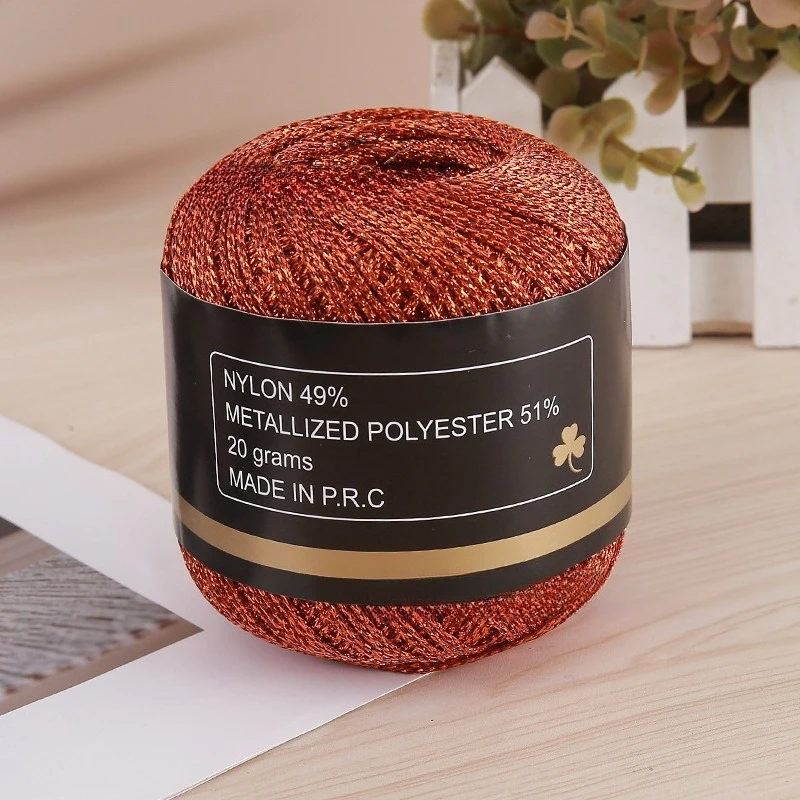 Luxurious Metallic PET Thread - 120 Meters of 2mm Gold & Silver Yarn for Hand Knitting, DIY Crafts, and Decorative Embroidery