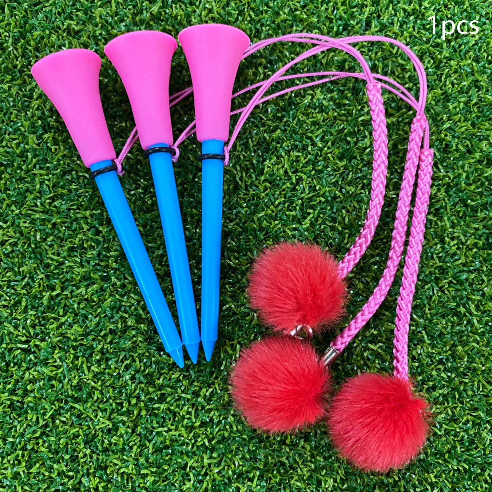 Golf Tee with Rope Prevent Loss Golf Ball Nail Golf Accessories Stable Stand Reliable More Durable Golf Ball Holder