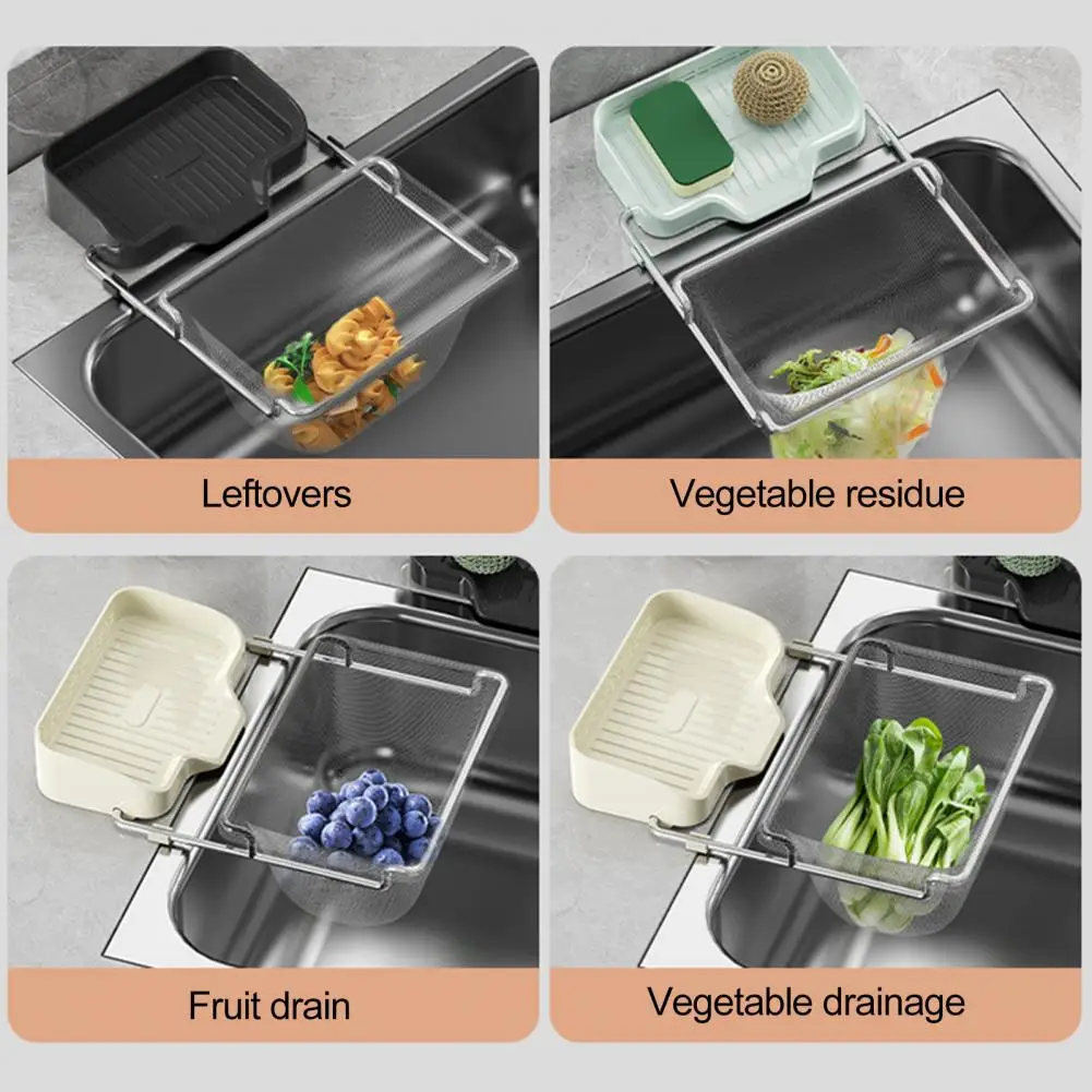 

Vegetable Storage Rack Space-saving Sink Drainer Anti-rust Rack for Kitchen Filter Leftovers Garbage Disposal Sink Filter Rack