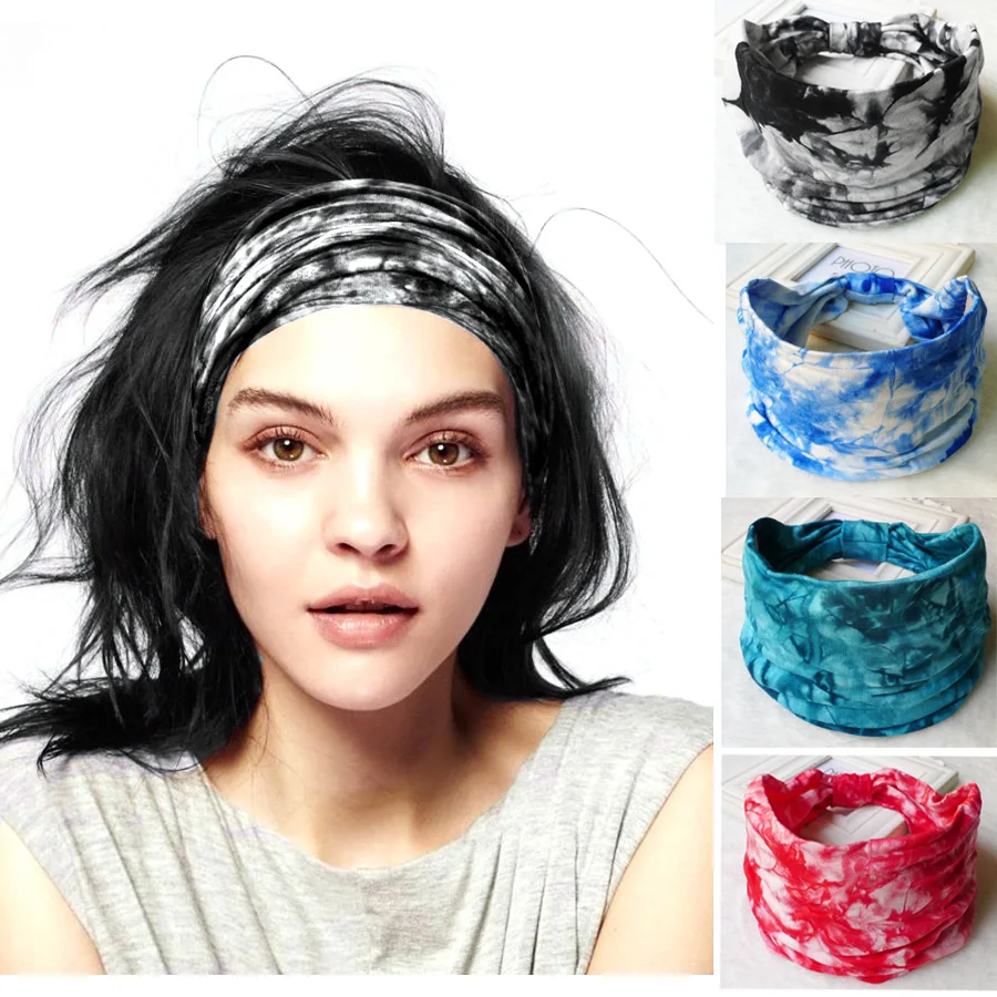 

Big Wide Cotton Headband for Women Sport Turban Hairbands Soft Printed Girl Elastic Head Band Bohemian Hair Accessories