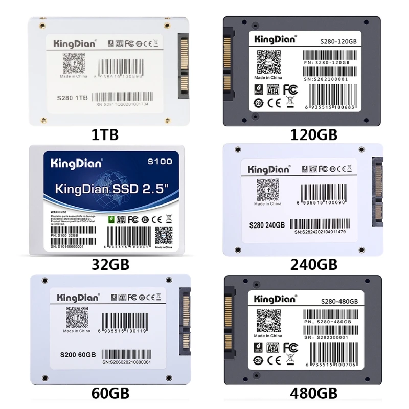 

for KingDian 2.5" Internal Desktop Hard Disk SATA3 Computer SSD 32GB-480GB 1TB High Speed