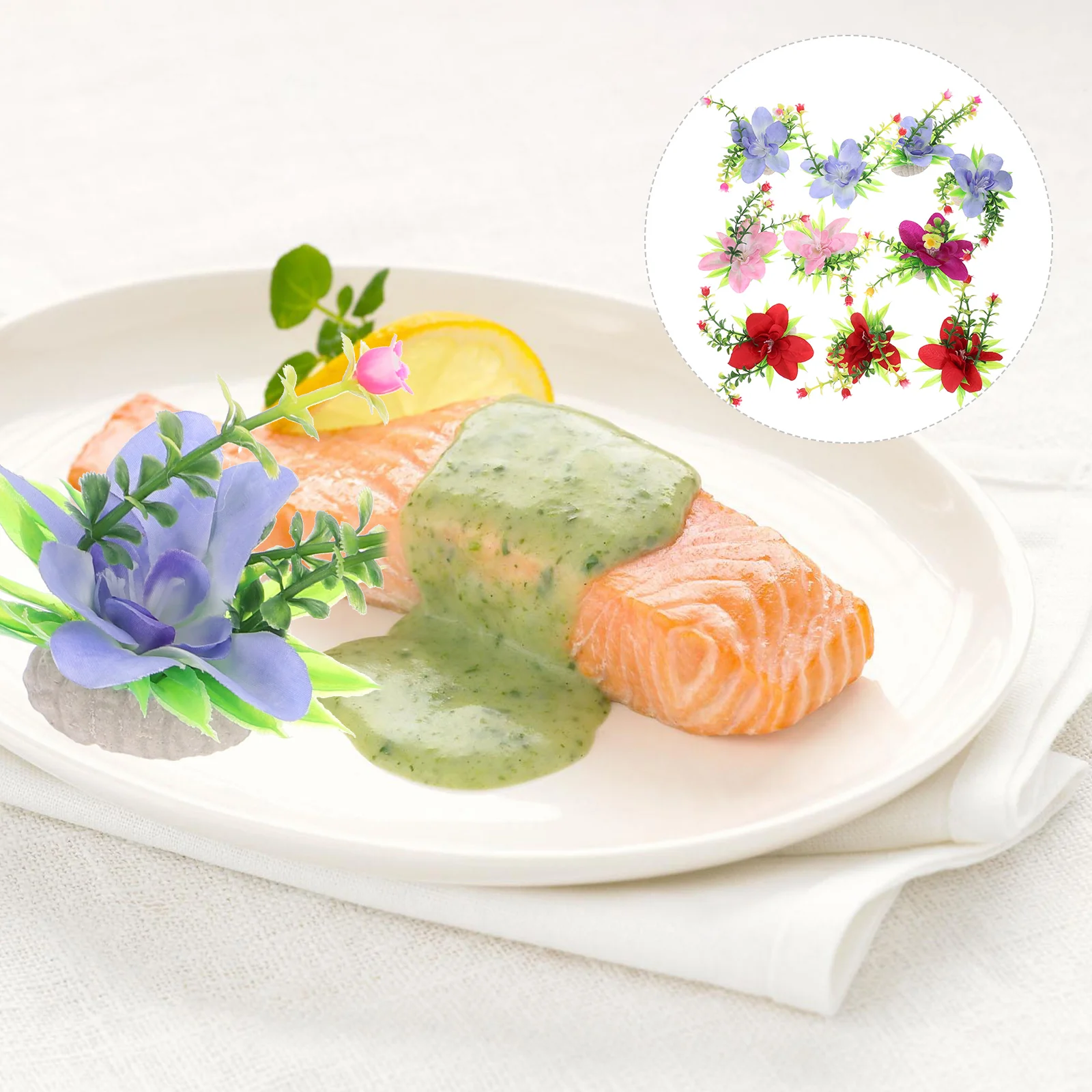 

Decoration Sushi Plate Serving Ornaments Artificial Flower Decors Hotel Accessories Supplies