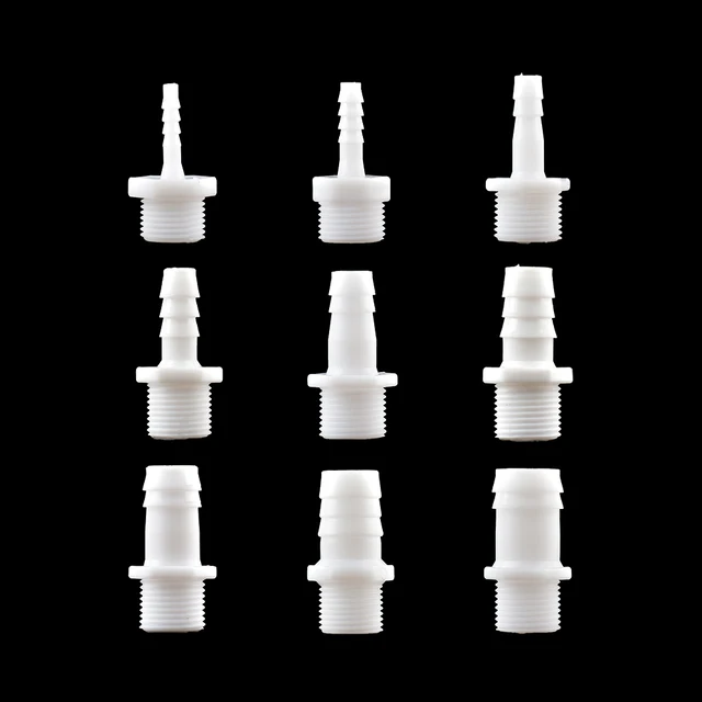 Műanyag Cső Illesztő Pagoda Barb 4 ~ 20 Mm -Es Csatlakozó 1/2 "-Es Bsp Hím Szál Kapcsoló Egyenes Haltartály Tömlő 1Pcs