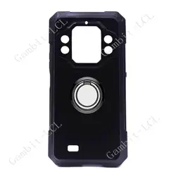 Enhanced Rugged Back Ring Holder Phone Cover - TPU Soft Silicone Case for Cubot KingKong X (Ring Case Black)