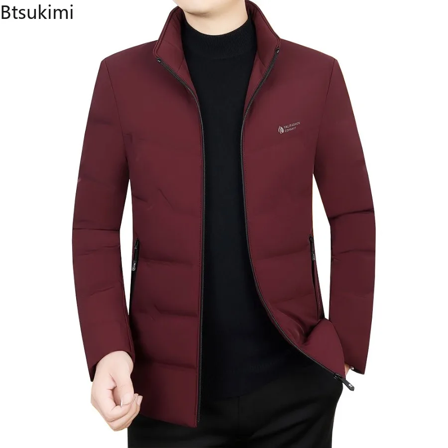 2025 Men's Casual Lightweight Duck Down Jackets Autumn Winter Outwear Slim Fit Short Parkas Windproof Warm Tops Padded Clothing