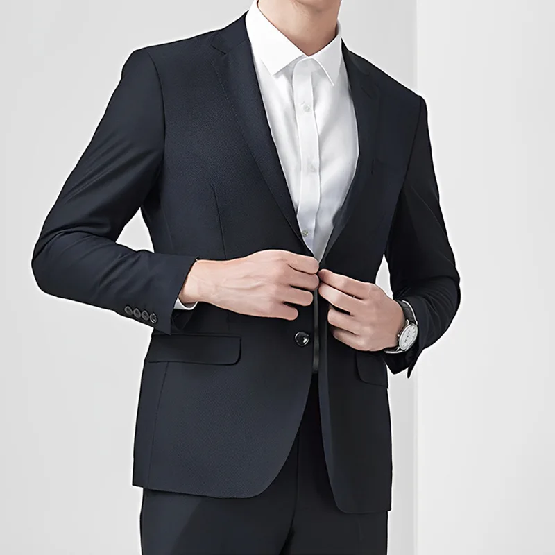 Autumn Man's Single Breasted Suit Jacket Solid Color Simple Business Suits Versatile Blazer Coat