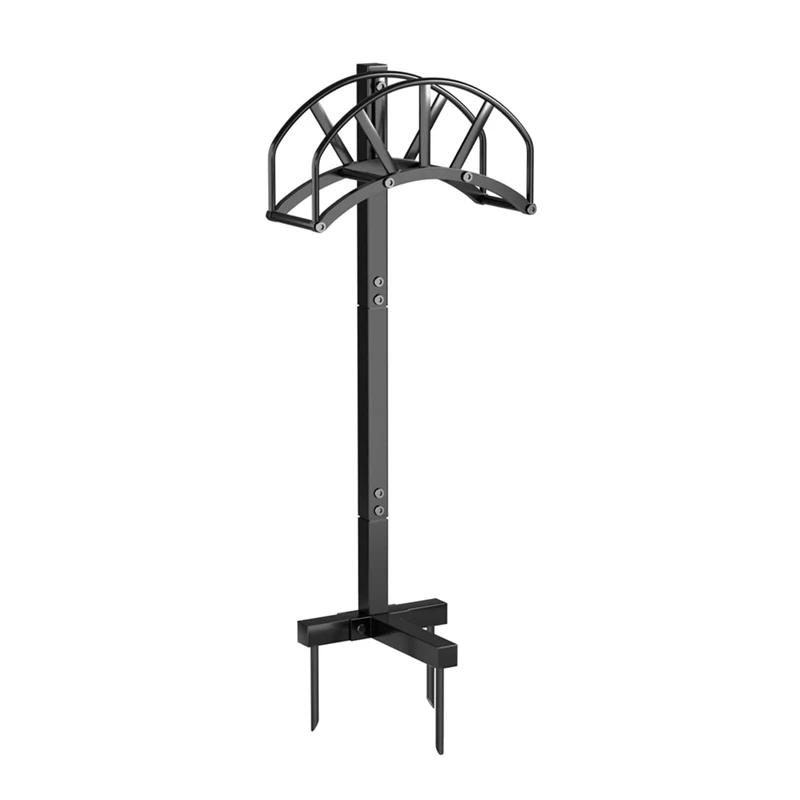 

1 PCS Detachable Hose Holder Stand Heavy Duty Metal Hose Hanger Outdoor Hose Holder Storage Hose Rack Black