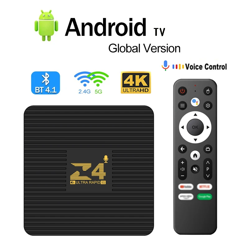 

Приставка Смарт-ТВ Z4, 4K, HDMI, 2 + 16 ГБ, BT 4,1, 4G