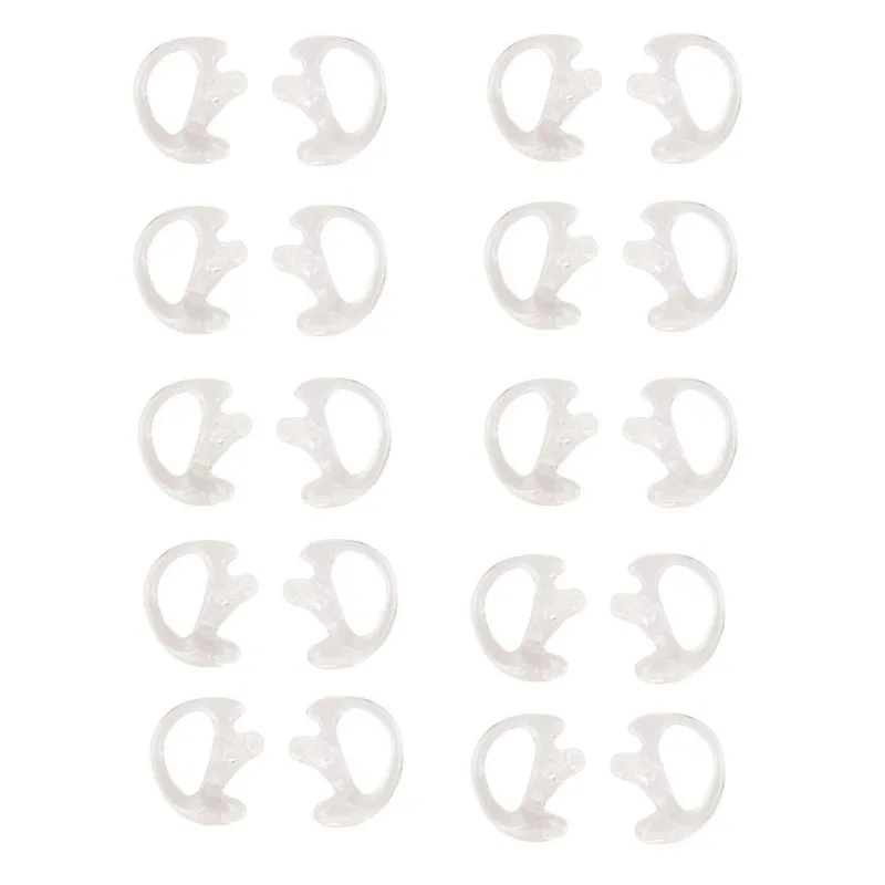 10 Pair White Silicone Earmold Earbud for Universal Walkie Talkie Radio Air Acoustic Coil Tube Earpiece Headphone S/M/L Size
