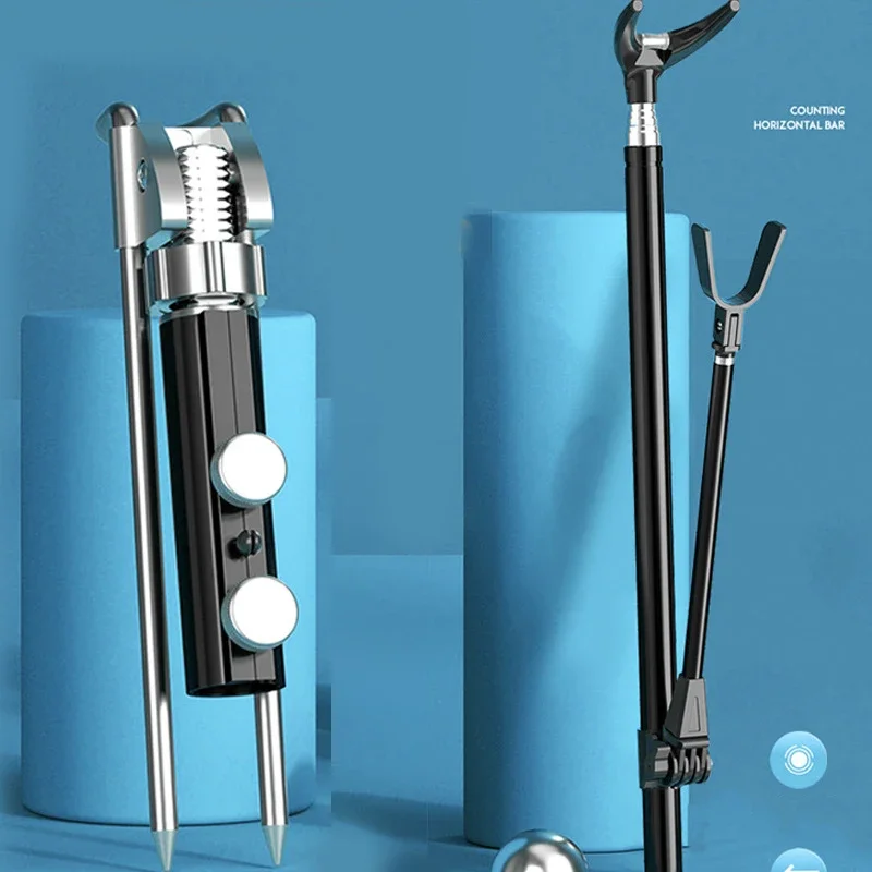 Fishing Rod Holder Stainless steel turret bracket Ground Support Bracket 1.7M 2.1M 2.4M Telescopic Hand Rod Rack Adjustable fishing rod bracket fishing rod support fishing rod rest fishing rod holder