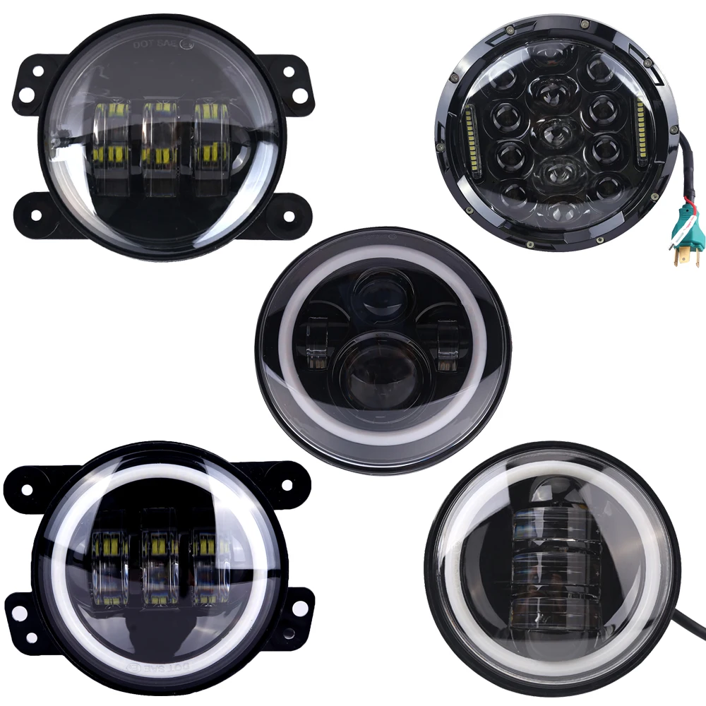 

LED 12V Fog lights For Jeep Wrangler 6500K Super Bright White LED Headlight Bulb Universal Car Mile Headlight Auto Accessories