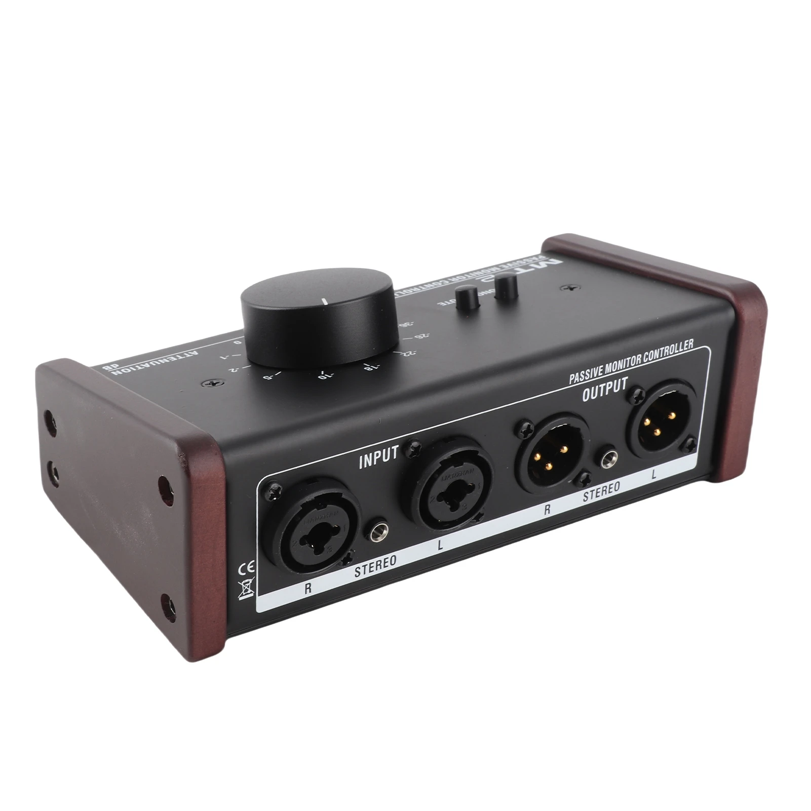 패시브 모니터 컨트롤러 XLR 및 3.5mm 인터페이스 대형 볼륨 노브 음소거 제어 노트북용 패시브 스테레오 볼륨 컨트롤러