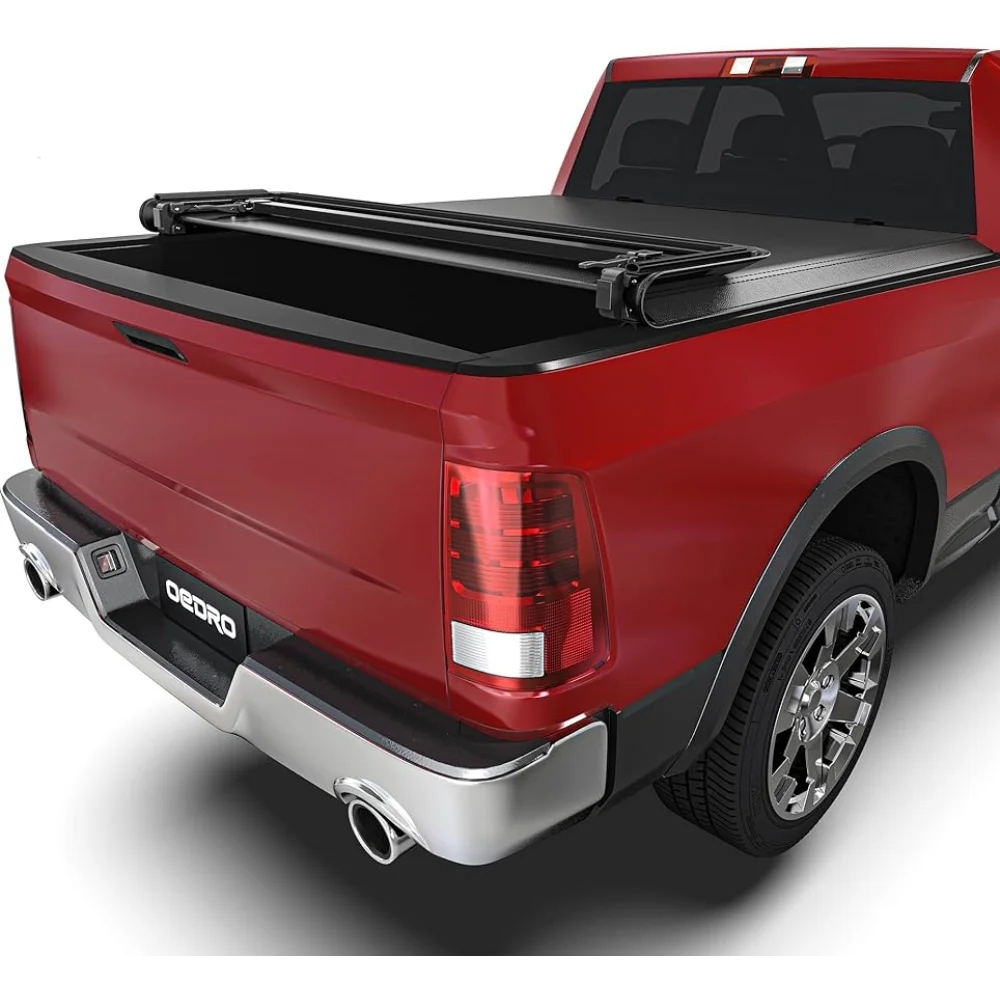 

OEDRO Soft Quad Fold Truck Bed Tonneau Cover Compatible with 2002-2024 Dodge Ram 1500 (Inclu. Classic & New), Fleetside 6.4 Ft