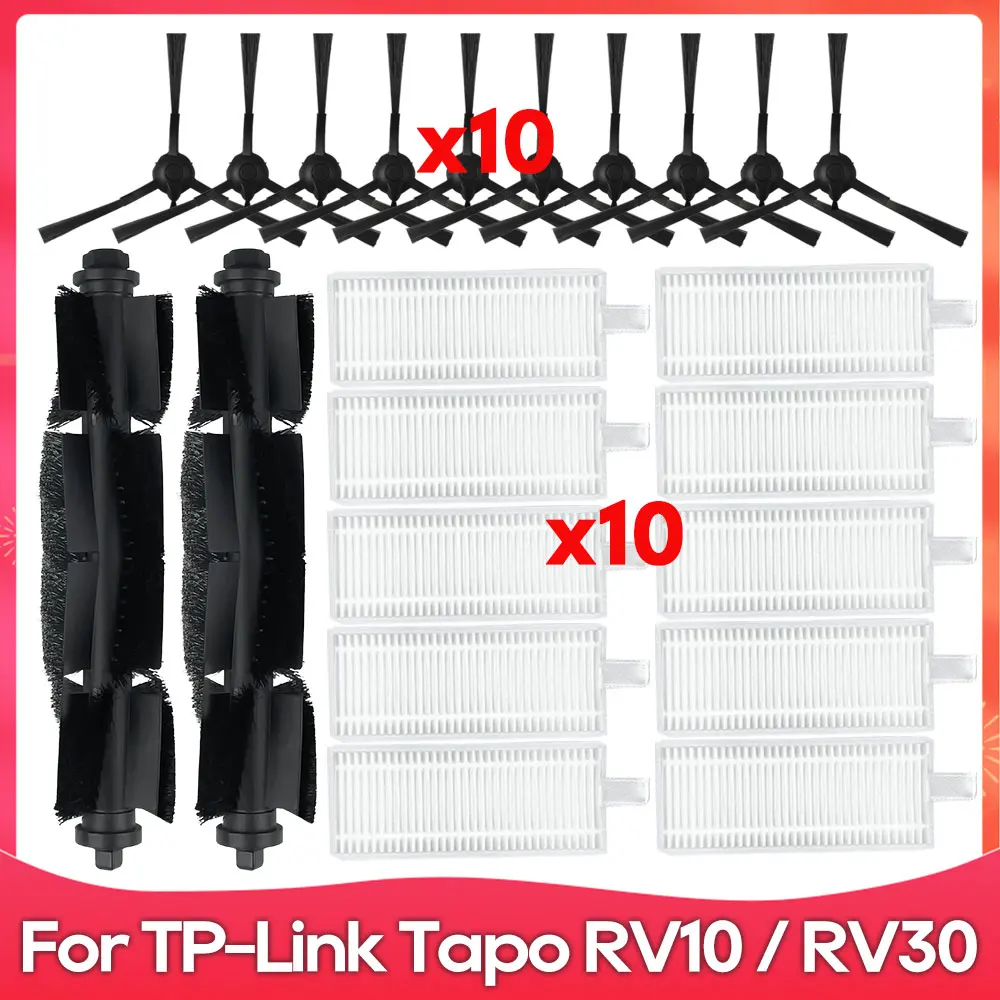Sobressalentes para Tp-link Tapo Rv10 Plus e Rv30 Plus Robot Vacuum Roller Escova Lateral Principal Filtro Hepa Acessório Peças