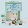 Kids Kitchen Toy Set Wooden Coffee Maker Set Simulation Cookie Maker Kit Pretend Play Educational Toys Gifts for Girls Boys 1