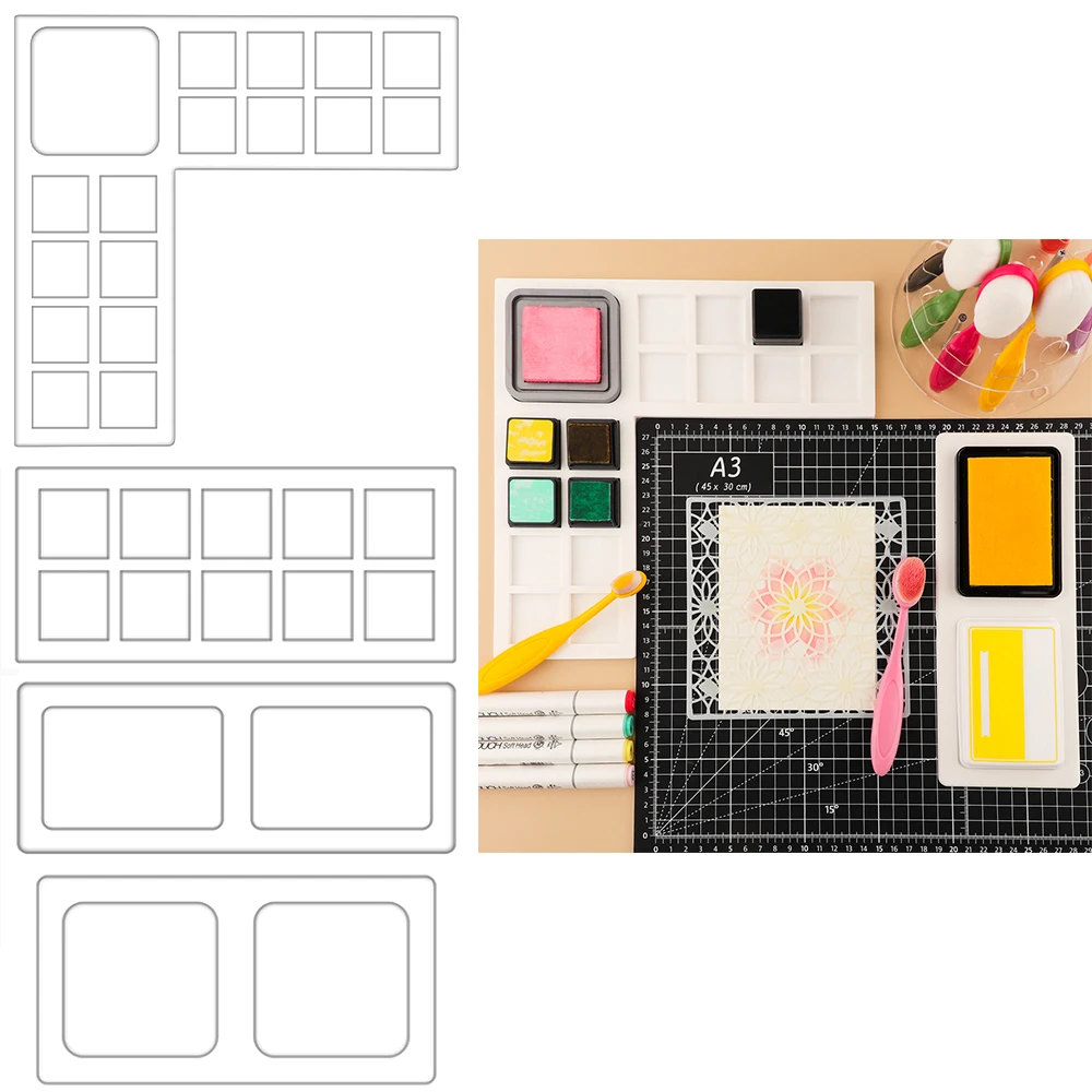 Multifunction Ink Pad Holder NonSlip Silicone Ink Stand for Mini Ink Cubes Preventing Ink Pad