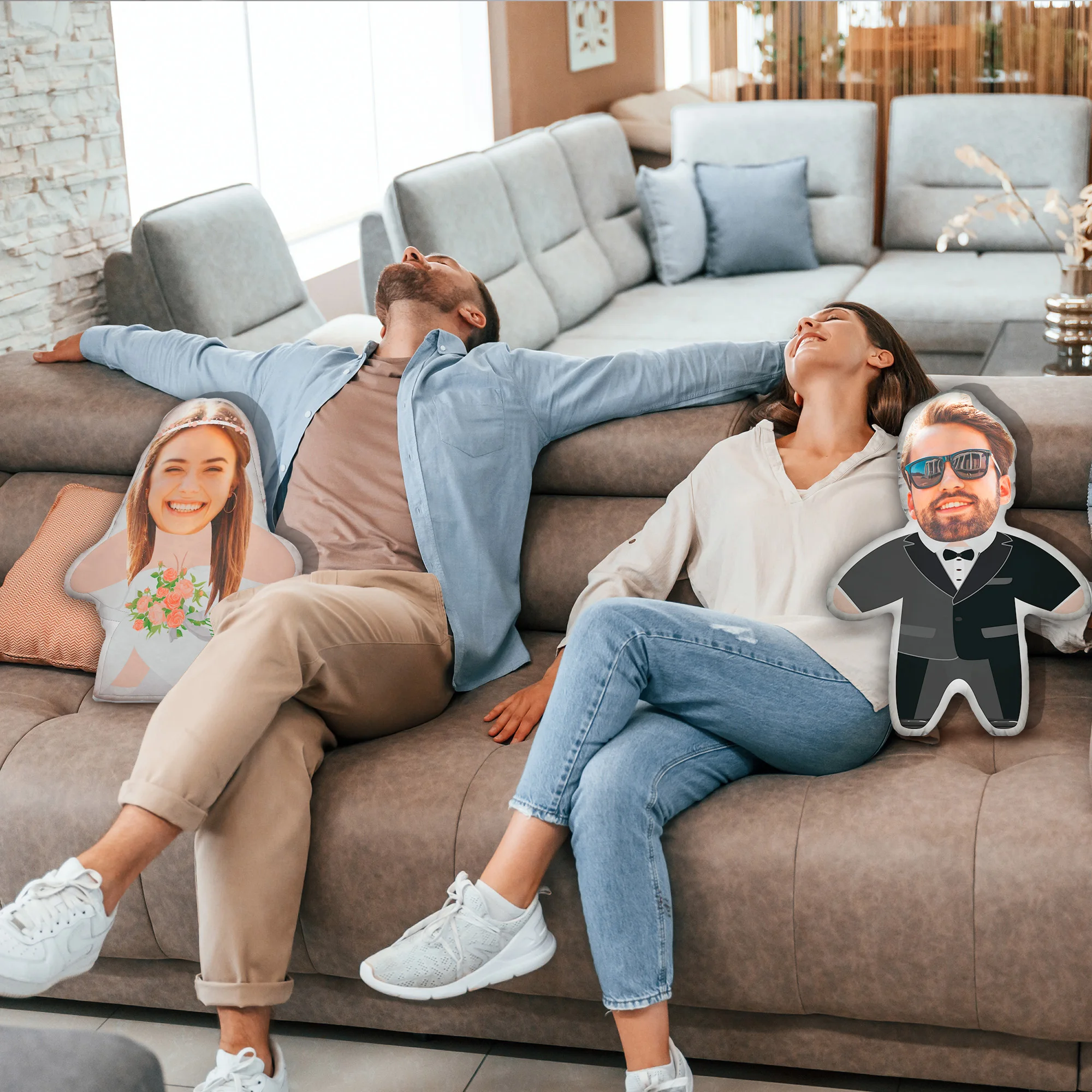 Custom Photo Cushion Humanoid Personalized Filling photo Cushion DIY Pillow for Putting Picture of Parent and Couple Christmas 3