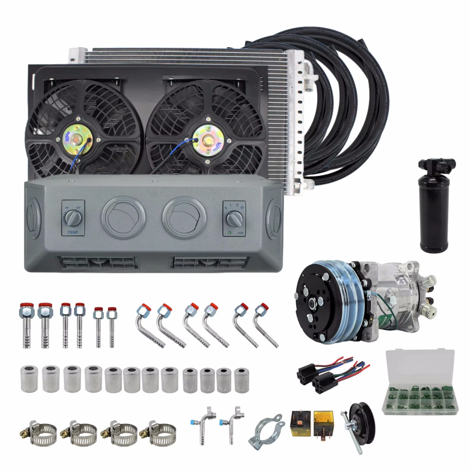 RV65F 12V/24V automobile air conditioner 508 compressor kit, for tractor, truck, bus, large automobile AC accessories