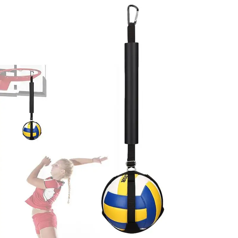 

Volleyball Trainer Equipment Solo Serve Adjustable Sweat-Absorbing Spiking Trainer Black Training Aid With Hook Multifunctional