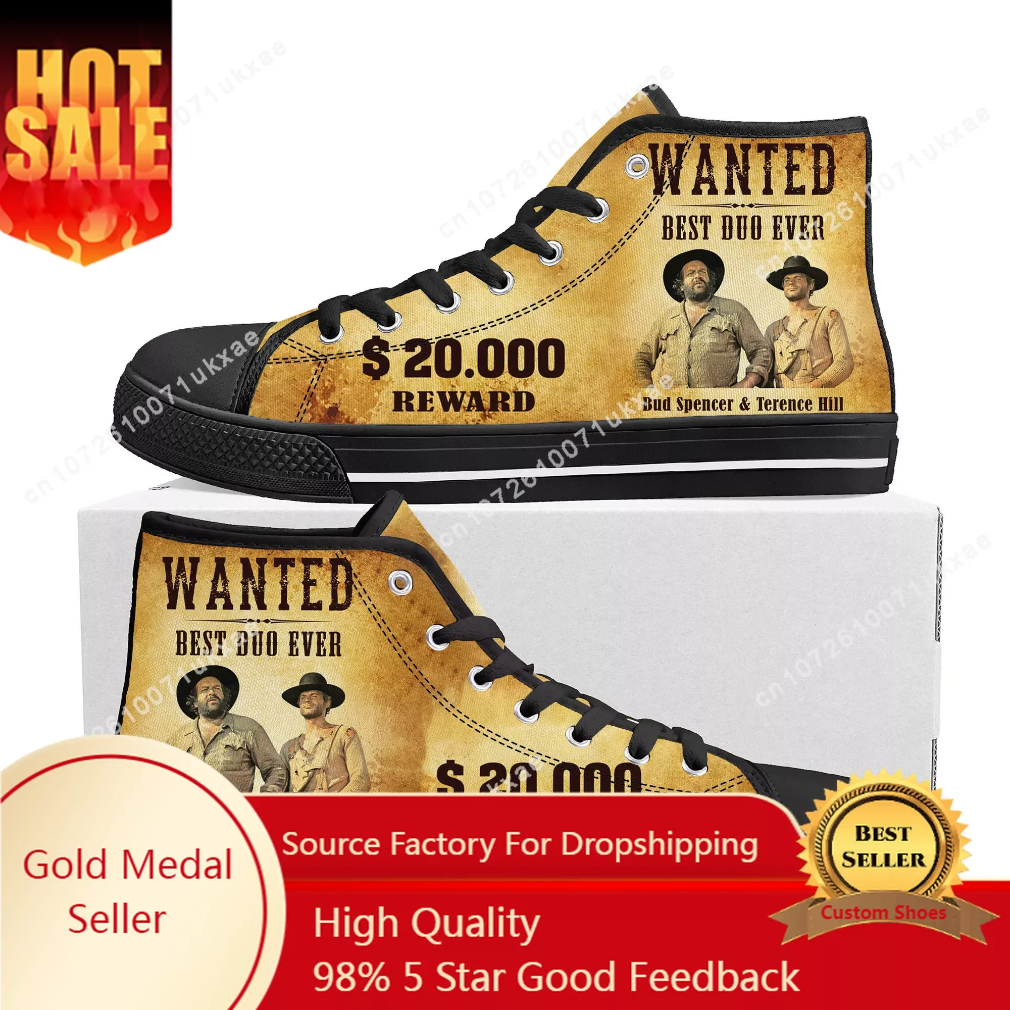 

Bud Spencer Terence Hill High Top High Quality Sneakers Mens Womens Teenager Canvas Sneaker Casual Shoes Customize DIY Shoe