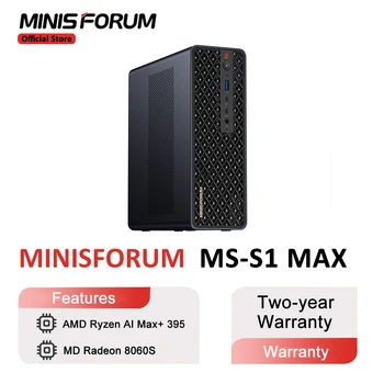 MINISFORUM MS-S1 MAX Mini PC AMD Ryzen Al Max + 395 LPDDR5x 128GB 2TB SSD PC da gioco WiFi 7 2*10GbE LAN Windows 11 Pro PC desktop