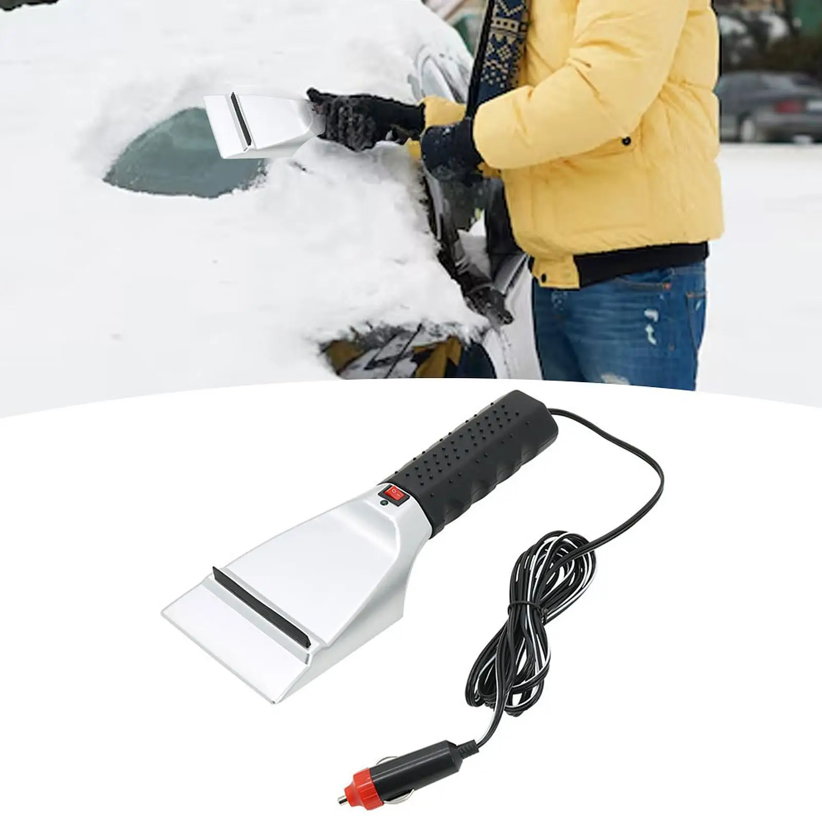 Car Heated Ice Scraper 20W Easy to Use Professional Portable Electric Auto Windshield Ice Scraper Snow Shovel Snow Removal Tool