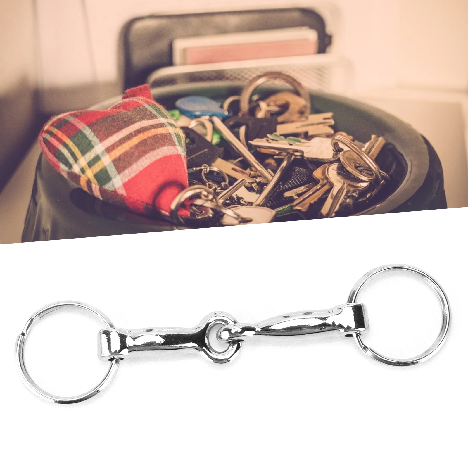 Horse Snaffle Bit Keychain Zinc Alloy Pelham Keychain Single Connector Horse Bit Key Knot horse bit keychain