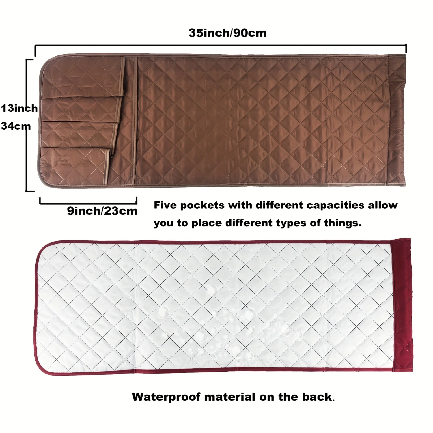 5 Pocket Sofa Armrest Organiser, Hanging Caddy Bag, Couch Chair TV Control Holder, Armchairs Couch Organiser, For Cellphone Bo