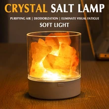 

Crystal Salt Lamp USB Table Lamps for Bedroom Decorative Night Lights LED RGB Bed Light Bedside Lights Decoration with Battery