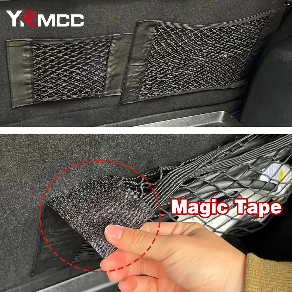 Car Storage Bag Car Back Rear Trunk Bag Organizer Mesh Net Auto Seat Back Storage Pocket Universal Car Stowing Tidying Elastic String Net