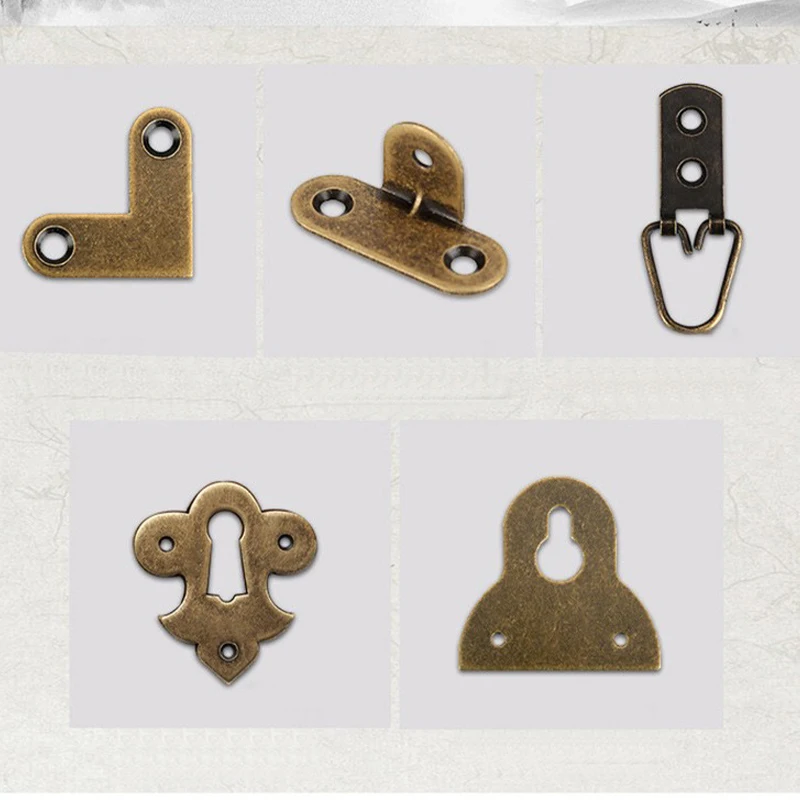Description Picture 3 of item8/4pcs Antique Brone/Gold Picture Photo Oil Painting Art Work Mirror Frame Wall Hanger Hook or Right Angle Brass Corner Bracket