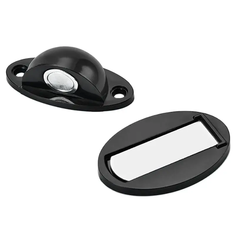 Door Stopper Magnetic Door Stop White Black Plastic Catch Self Adhesive & Drilling Holder Bedroom Bathroom