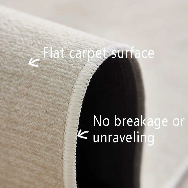 Modern Simple Beige Bedroom Study Carpet Line Design Computer Chair Rug Special Corrugated Pattern Dressing Table Non-slip Mat 5
