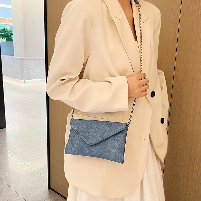 Versatile Women's Shoulder Bag with New Trendy and Minimalist PU Envelope Chain Strap Crossbody Bag Fashion Women's Shoulder Bag