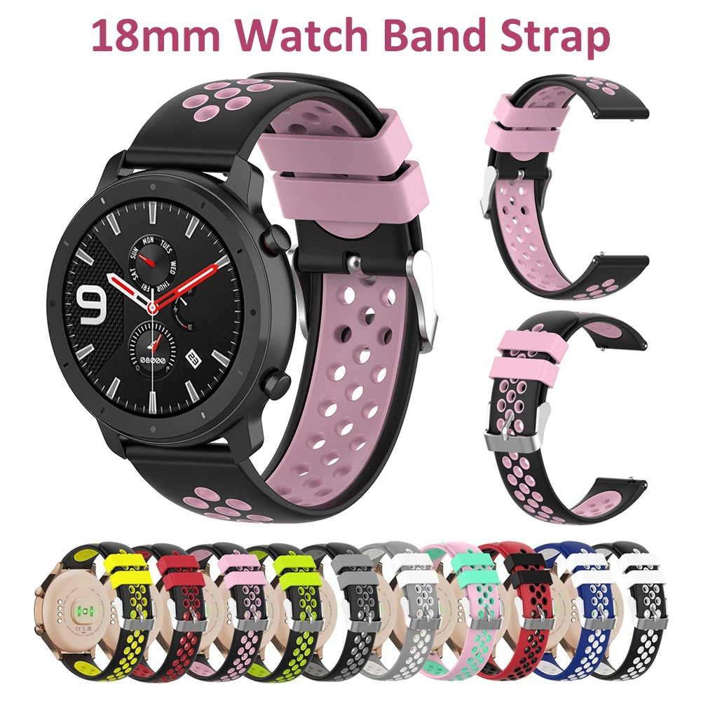 

18mm Watch Band for Garmin Venu 2S / Vivoactive 4S / Vivomove 3S Soft Silicone Wristband Strap for Fossil Women's Gen 5E 42mm