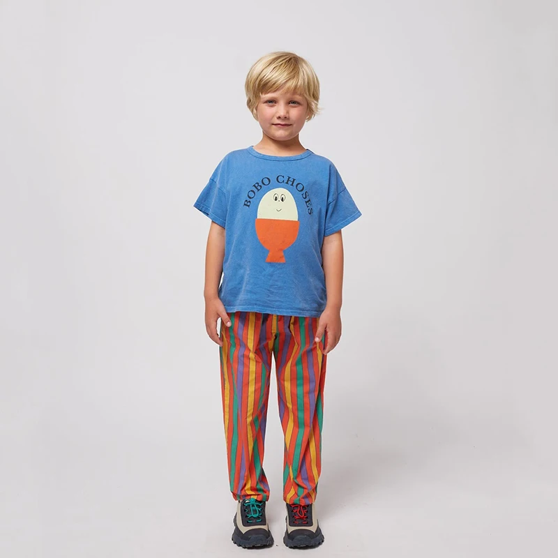 Children's T-shirt 2025 New Spring Summer Boys' Letter Printed Top Girl Cartoon T-shirt Kids Striped Shirt Shorts Set 3