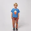 Children's T-shirt 2025 New Spring Summer Boys' Letter Printed Top Girl Cartoon T-shirt Kids Striped Shirt Shorts Set 3