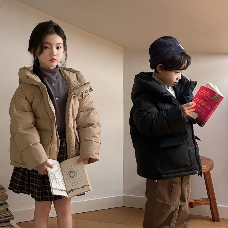Down Coat Jacket Cotton Windbreak Cartoons Warm Thicken Winter Skiwear Ten Degrees Below Zero Children's Clothin Winter Children