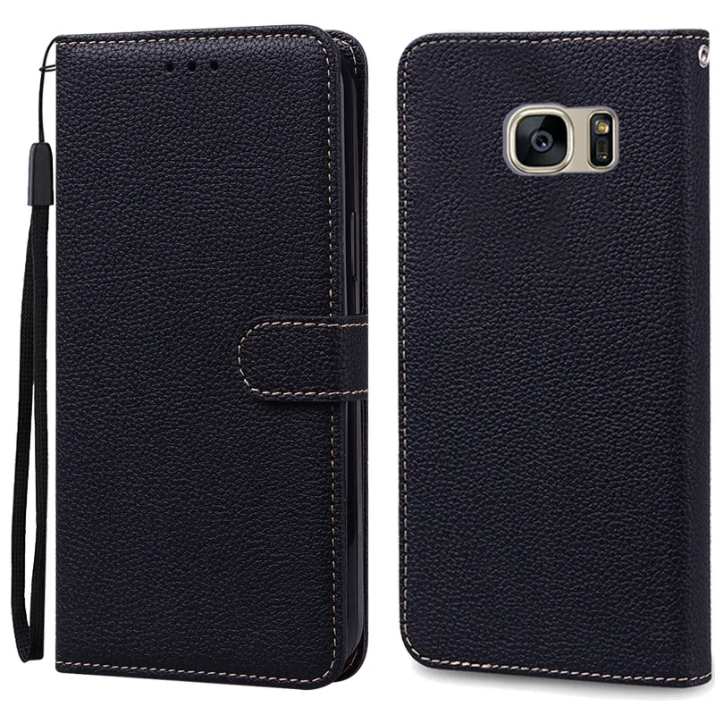 Luxury Leather Wallet Flip Case - Soft Protective Cover for Samsung Galaxy S7 Edge