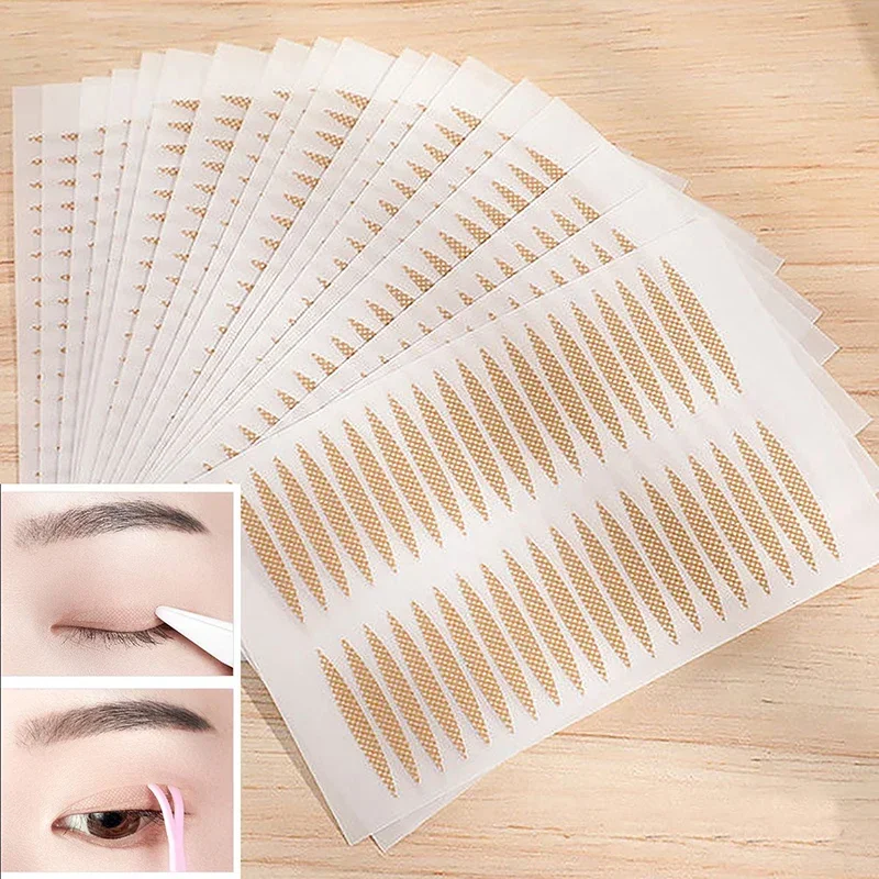 400pcs/lot Lace Mesh Eyelid Stickers Natural Double Eyelid Tape Big Eyes Lift Strips Non-marking Makeup Self-adhesive Eyes Tools double fold eyelid tape