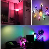 Ampoule de budgétaire LED RGB, AC 85-265V, 4W, 10W, 15W, télécommande IR, lampe LED intelligente RGBW, décoration d'intérieur 6