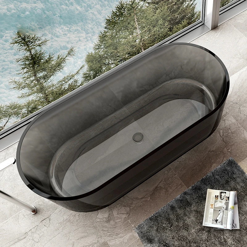 1700x750x540mm New Design Resin Freestanding Bathtub Online Celebrity Colored Transparent Muti-Sized Tub RS1061-CA 3