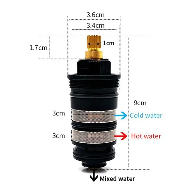 วาล์วอุปกรณ์ห้องครัวห้องน้ำวาล์วควบคุมอุณหภูมิสำหรับก๊อกน้ำร้อนและเย็นติดตั้งง่าย 1