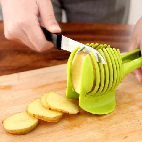 

Handheld Kitchenware Tomato Slicer Bread Clip Fruit and Vegetable Cut Potato iPhone Lemon Slicer Creative Gadget Kitchen Tool