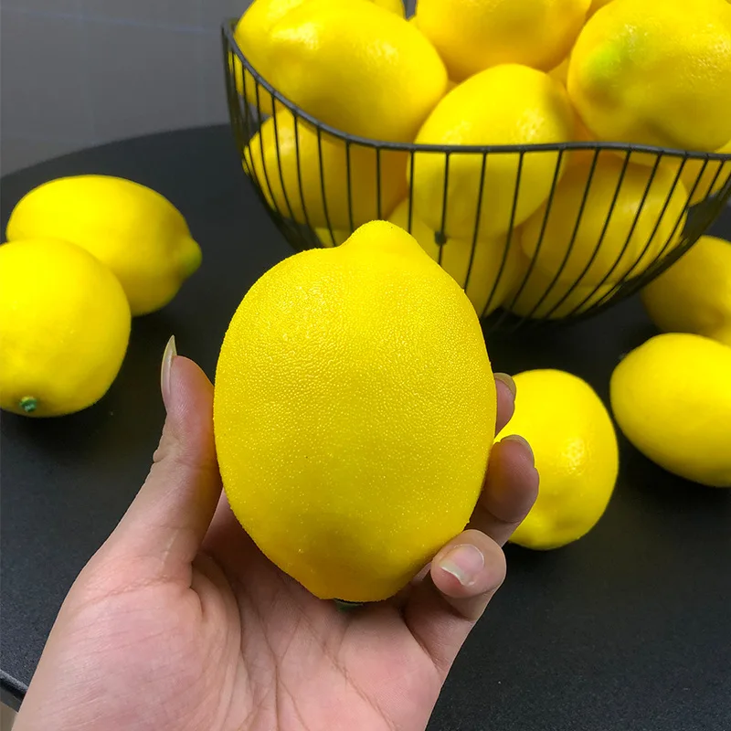 Artificial Fake Lemons Realistic Faux Fruits Photography Props For Home Kitchen Table Decoration